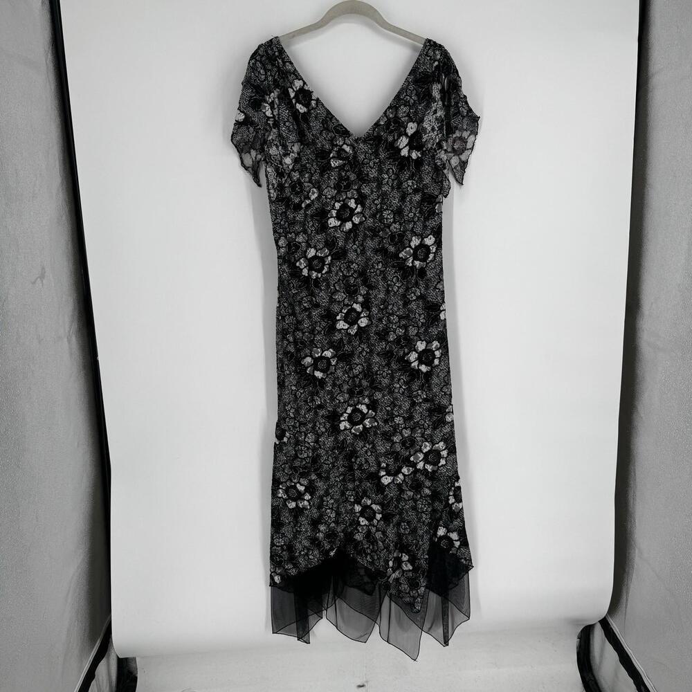 Vintage y2k 90s dress black witchy goth halloween midi flowy fall whimsigoth